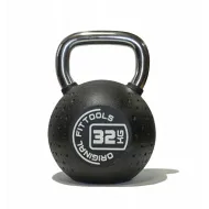 Гиря OriginalFitTools 32 кг с хромированной ручкой полиуретановая (CPU)